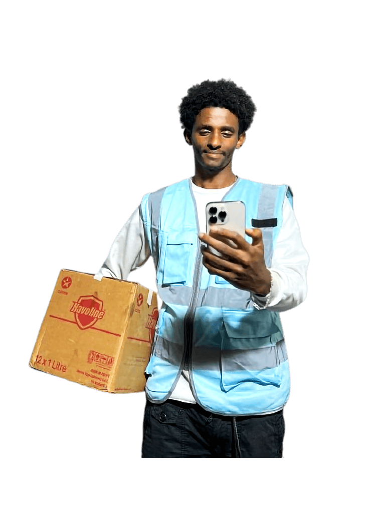 Delivery person with a package